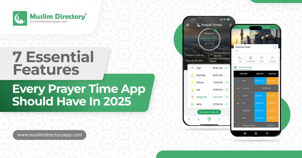 prayer time app features